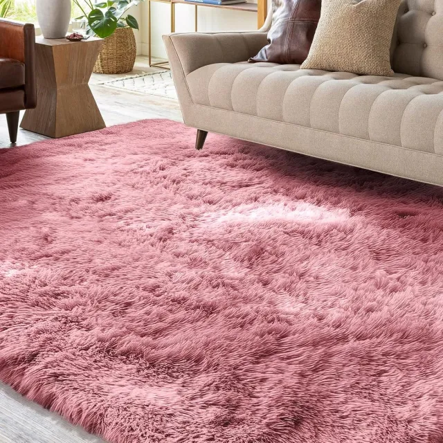 XSIVOD Fluffy Shaggy Vloerkleed - Zacht Kleed - Woonkamer Decoratie - Anti-slip Onderkant - 200 x 300 cm - Lichtroze