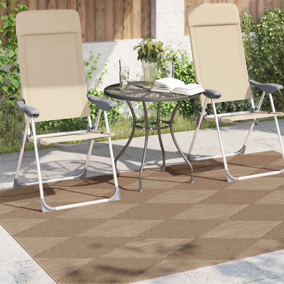 vidaXL Binnen- en buitentapijt AGIRA Naturel 200 x 140 cm Polyester, foto 3