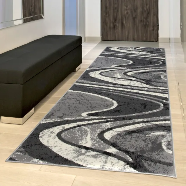 Tapiso Dream Tapijt Loper Woonkamer Slaapkamer Donkergrijs Abstract Interieur Praktisch Duurzaam Design Woonsfeer Hoogwaardig Donkergrijs1