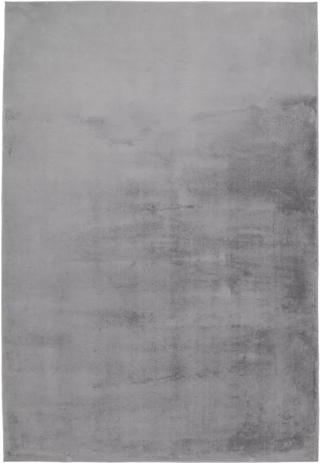 Padiro laagpolig vloerkleed met zachte uitstraling 80 x 150 cm - lichtgrijs - modern effen ontwerp - met een zachte uitstraling - voor vloerverwarming - van polyester en katoen