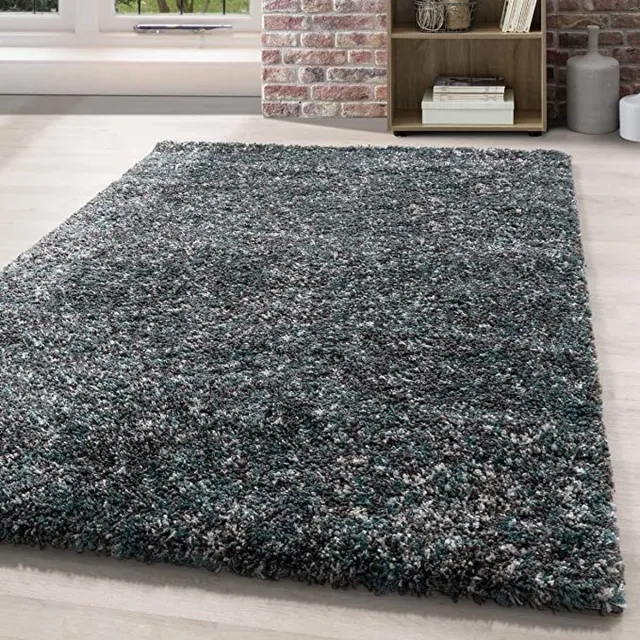 flycarpets Lorium Vloerkleed - Blauw / Grijs / Crème - Hoogpolig
