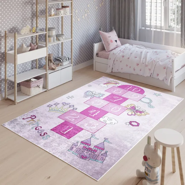 Tapiso Emma Vloerkleed Kindertapijt Kinderkamer Baby Kinderen Tapijt Roze 12