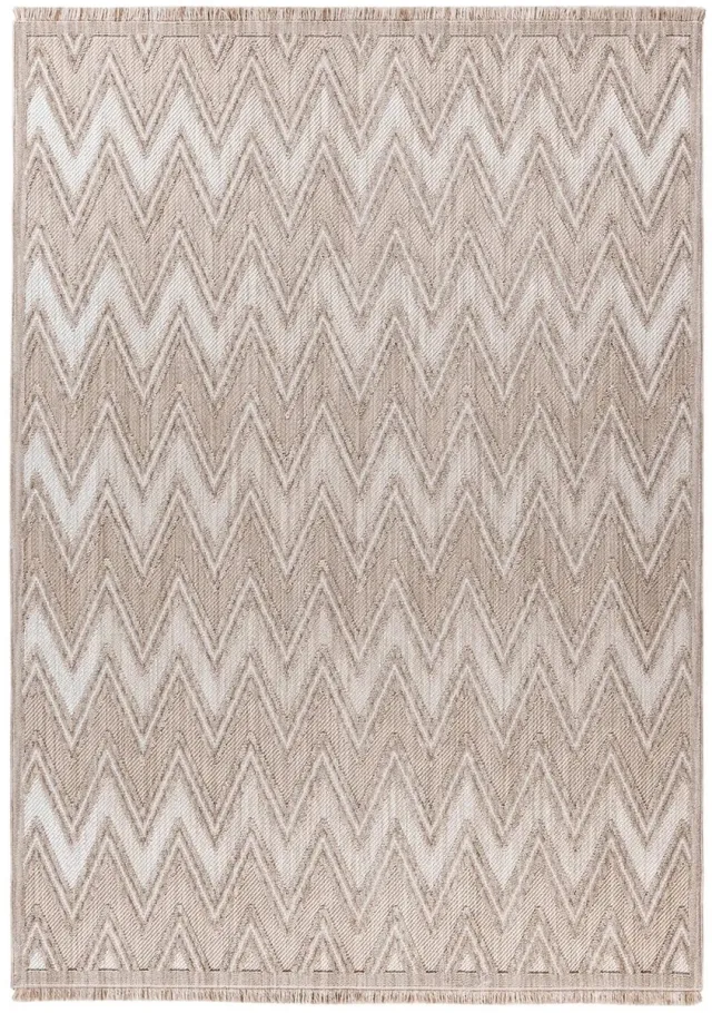 Dutch XXL Laagpolig Vloerkleed | Tapijt | Sarai | Zigzag | Beige | 120x170 cm