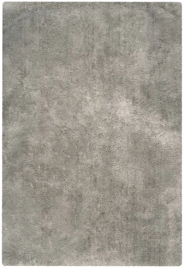 Padiro pluizig hoogpolig vloerkleed 80 x 150 cm - grijsbeige - effen ontwerp in Scandinavische stijl - voor vloerverwarming - van polyester en katoen