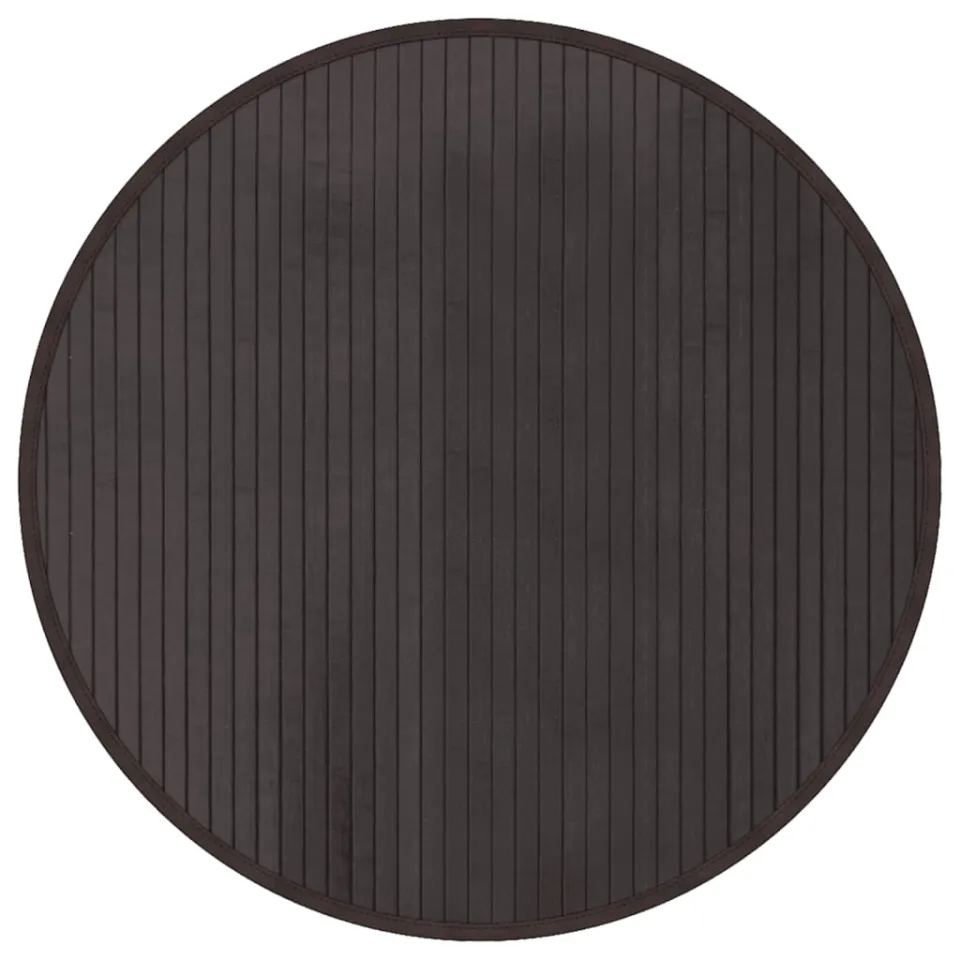 vidaXL Vloerkleed rond 60 cm bamboe donkerbruin bruin, foto 3