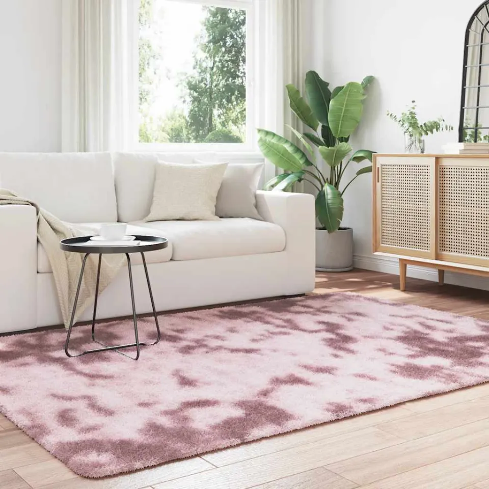 vidaXL Hoogpolig vloerkleed NAVARRA 160x230 cm polyester stoffig roze, foto 3