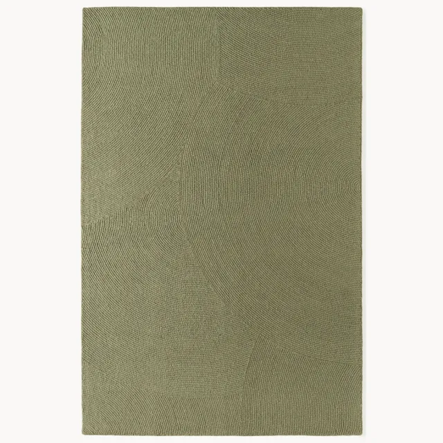 Westwing Collection Handgetuft wollen vloerkleed Eleni Groen