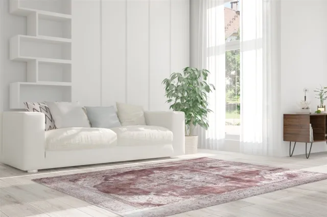 Padiro design laagpolig vloerkleed 160 x 230 cm - lichtbeige - modern abstract ontwerp - voor vloerverwarming - van polyester en katoen