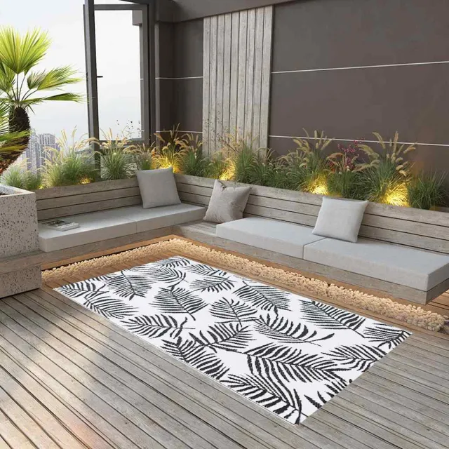 vidaXL Buitenkleed ARAKIL 190x290 cm PP wit en zwart, foto 2