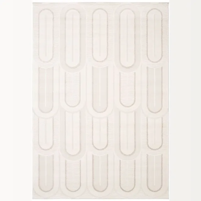 Paon Brillant Retro vloerkleed - Forme Pavé ivoor Wit