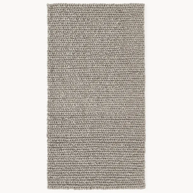 Westwing Collection Wollen vloerkleed Bruna met gevlochten structuur Taupe