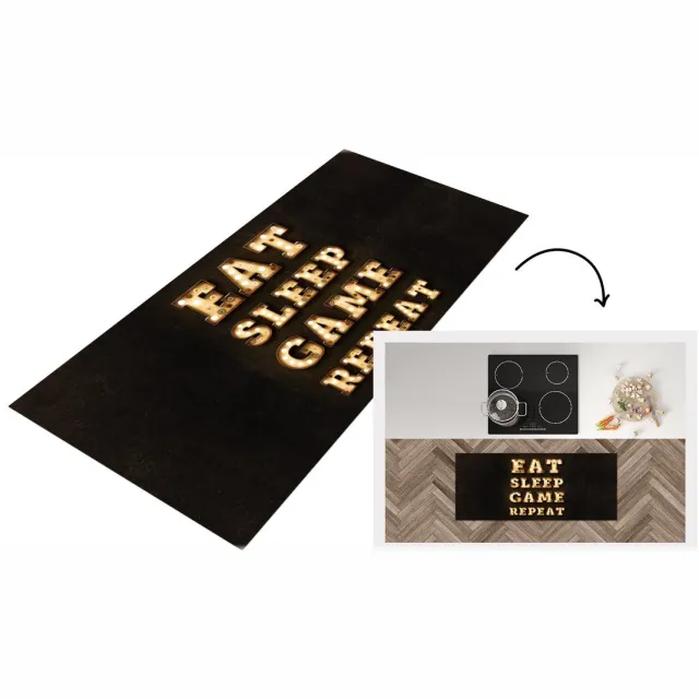 KitchenYeah Keukenloper - Loper keuken - Gaming - Games - Quote - 120x50 cm - Keukenloper vinyl Multicolor