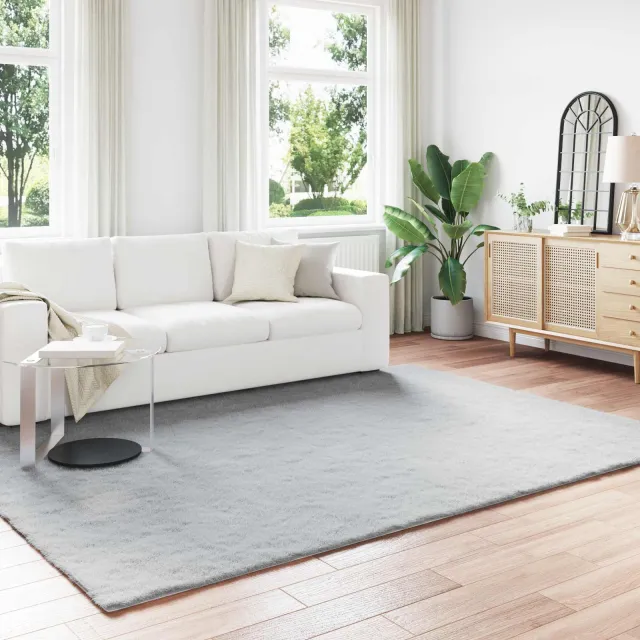 vidaXL Antislip vloerkleed van imitatie konijnenbont OLITE Grijs, foto 2