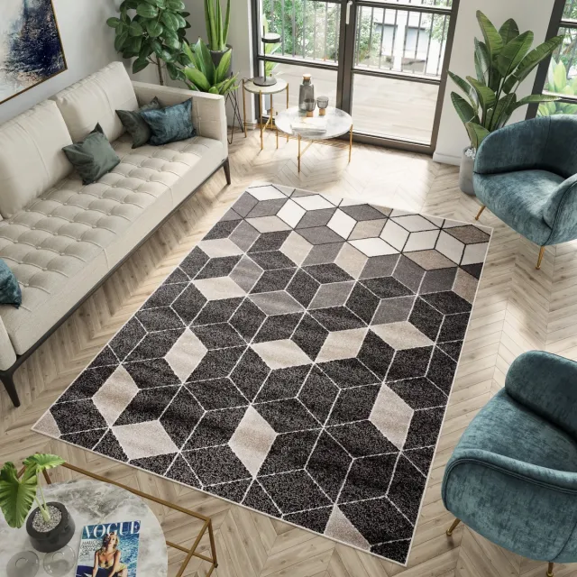 Tapiso Fiesta Vloerkleed Bruin Woonkamer 3D Tapijt