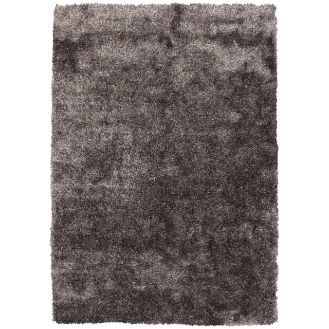 Padiro pluizig hoogpolig shaggy vloerkleed 120 x 170 cm - donkerbeige - modern effen ontwerp - met een zachte uitstraling - voor vloerverwarming - van polyester en katoen