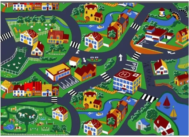 totalflooring.nl Speelkleed - speeltapijt - village / villagefun - vloerkleed -140 x 200 cm diverse