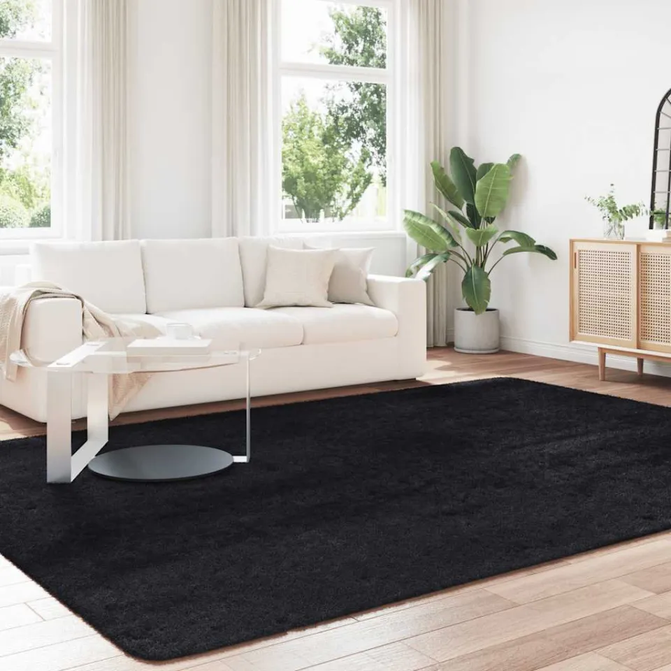 vidaXL Hoogpolig vloerkleed NAVARRA 240x340 cm polyester zwart, foto 2