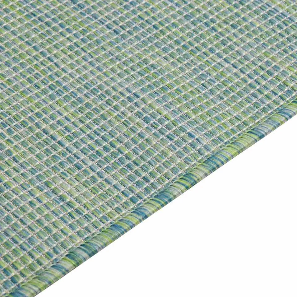 vidaXL Buitenkleed platgeweven 80x150 cm turquoise, foto 4