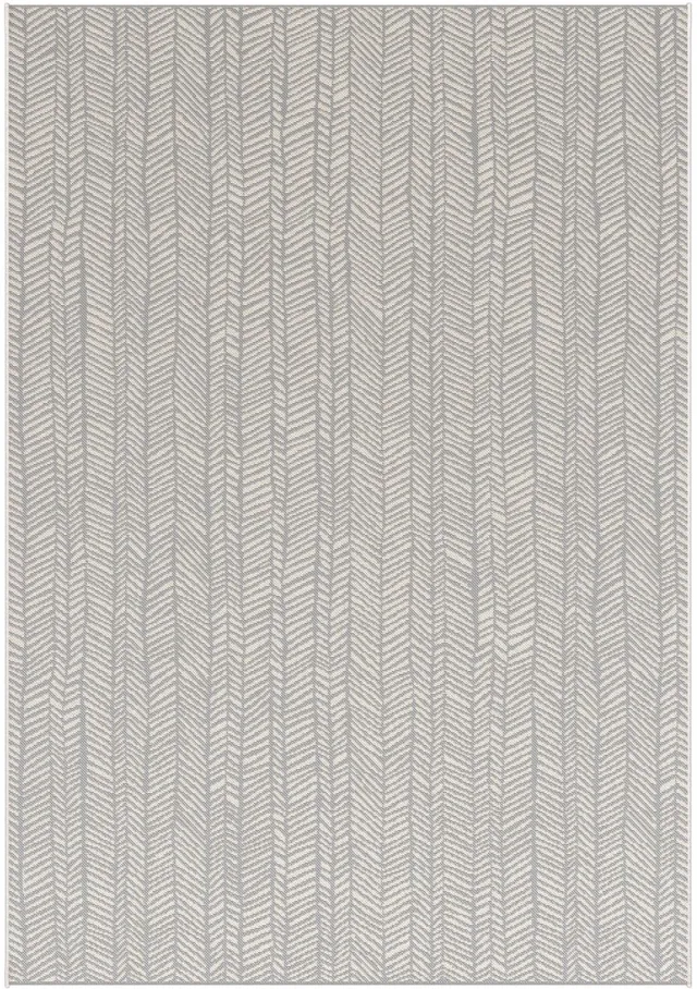 AFK Living Platgeweven chevron tapijt binnen buiten SYLVE grijs