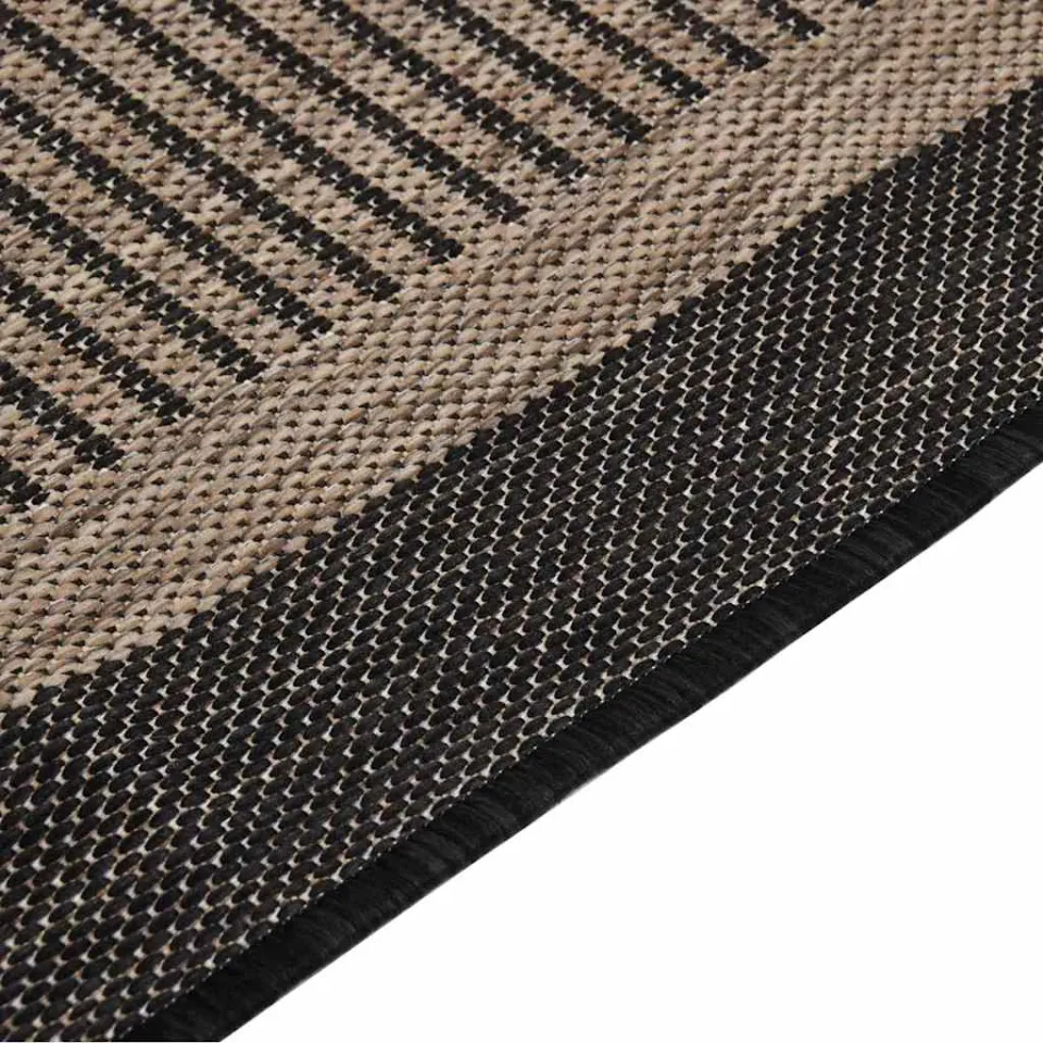 vidaXL Buitenkleed platgeweven 160x230 cm donkerbruin bruin, foto 4