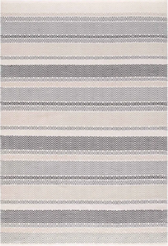 Eazy Living Easy Living - Easy Living Boardwalk Grey Multi Vloerkleed - 200x290 - Rechthoek - Buiten,Laagpolig Tapijt - Modern - Beige, Grijs, Zwart