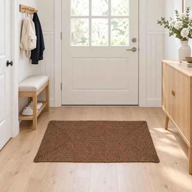 vidaXL Gebied Tapijt Grijs 80 x 150 cm Jute, foto 2