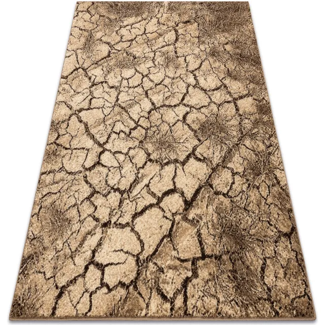 RUGSX Kleden Rugsx Tapijt KARMEL Terra gebarsten grond noot 160x220 cm Bruin