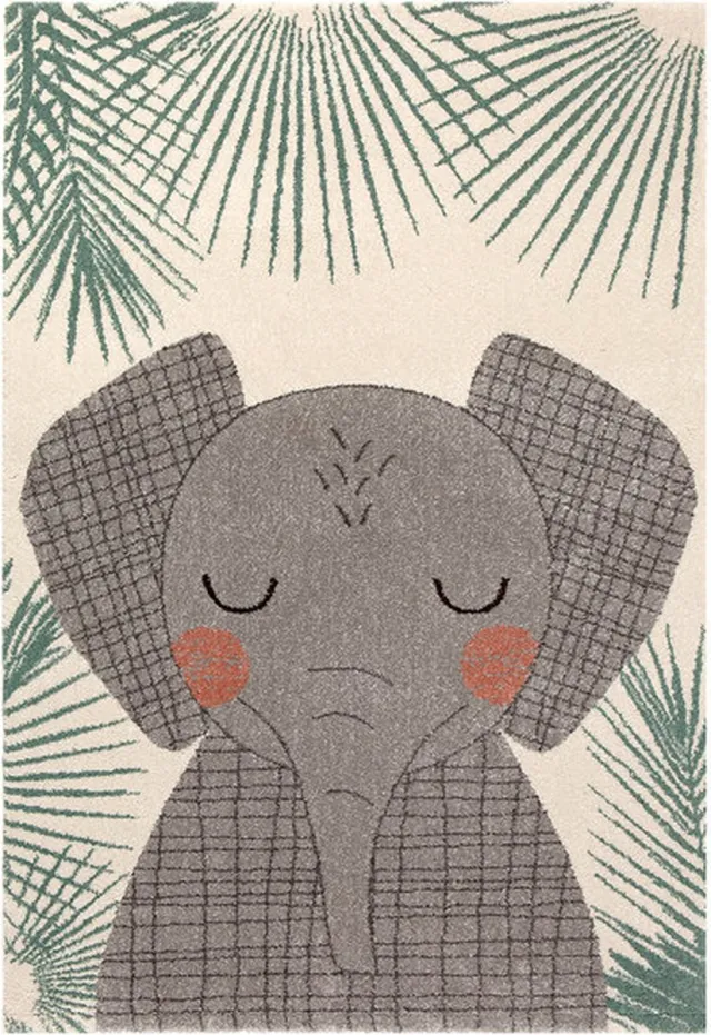 Nattiot Junko Elephant Vloerkleed Voor Kinderkamer - Tapijt 120 x 170 cm