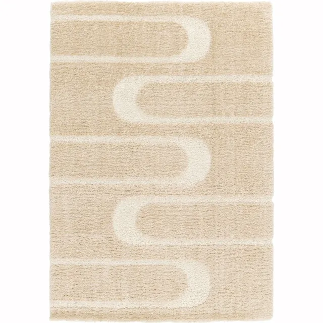 AFK Living Zacht en dik tapijt met reliëfeffect CALLIGRAMME beige