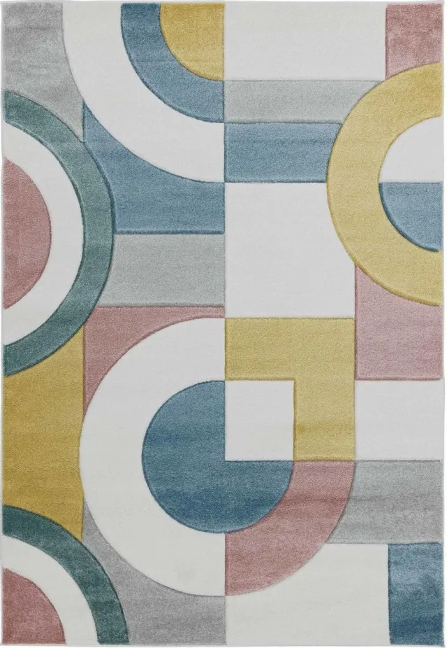 Eazy Living Easy Living - Sketch-Retro-Multi Vloerkleed - 160x230 - Rechthoek - Laagpolig Tapijt - Modern - Meerkleurig