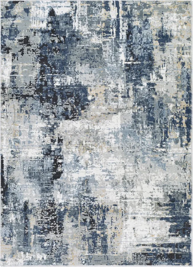 Surya Lena vloerkleed modern abstract blauw, foto 2