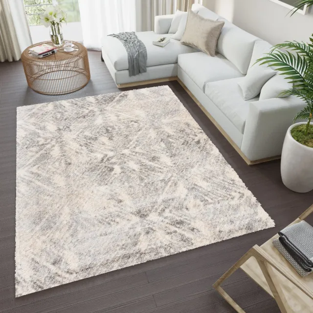 Tapiso Versay Vloerkleed Hoogpolig Woonkamer Fluffy Tapijten Beige3