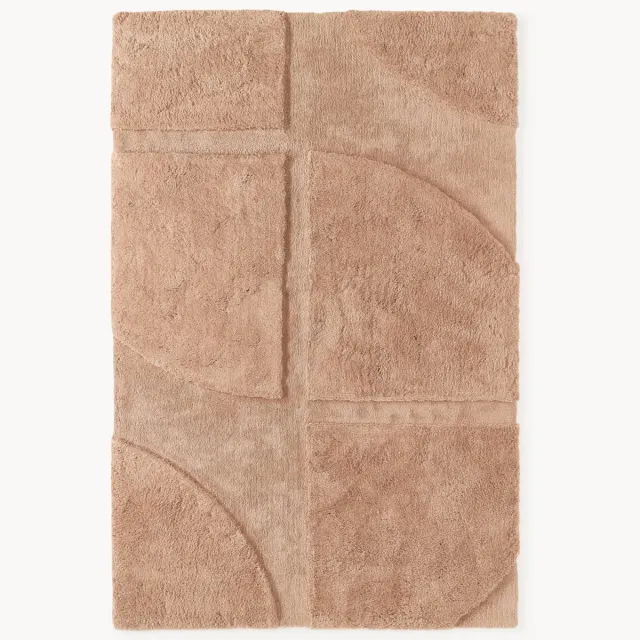 Westwing Collection Pluizig hoog-laag vloerkleed Jade Bruin
