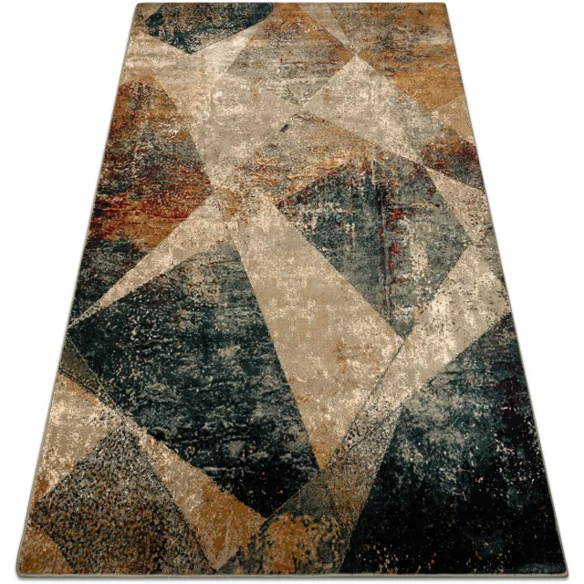 RUGSX Kleden Rugsx Wollen tapijt OMEGA RAMI Mozaïek smaragdkleur 200x300 cm Groen