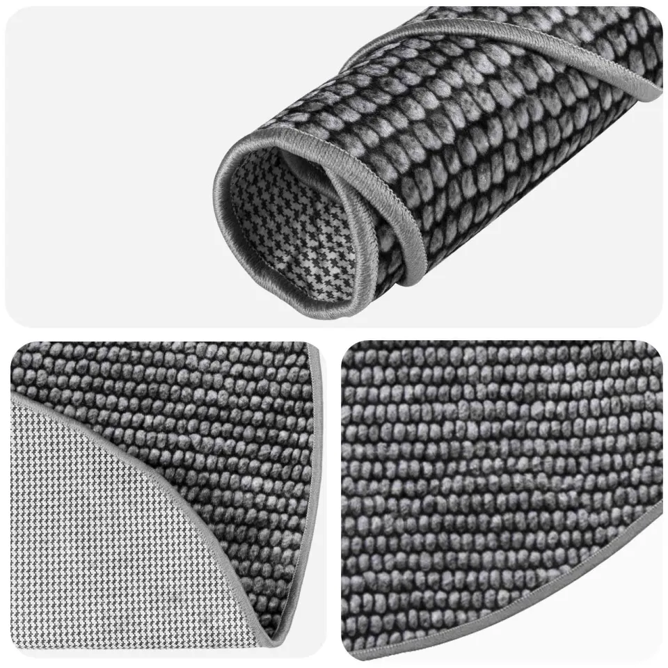 vidaXL Vloerkleed Antraciet Ø 120 cm 100% Polyester 3 mm Wasbaar, foto 3
