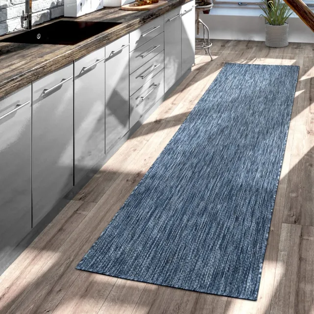 TT Home Tapijt Buiten Woonkamer Eetkamer Balkon Weerbestendig 80 x 150 cm Rechthoek 80 x 150 cm Rechthoek blauw