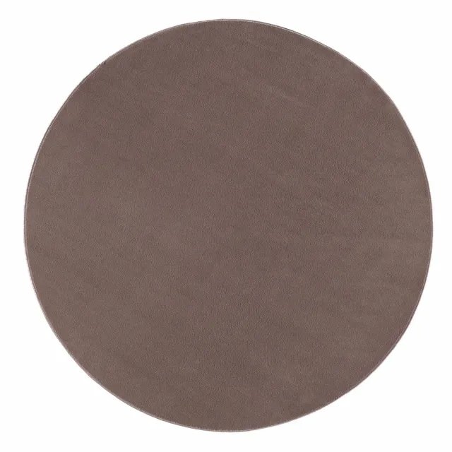Muratap Relax Samba Rond - Wasbaar Effen Vloerkleed - Uni Tapijt - Taupe- 160 CM Ø