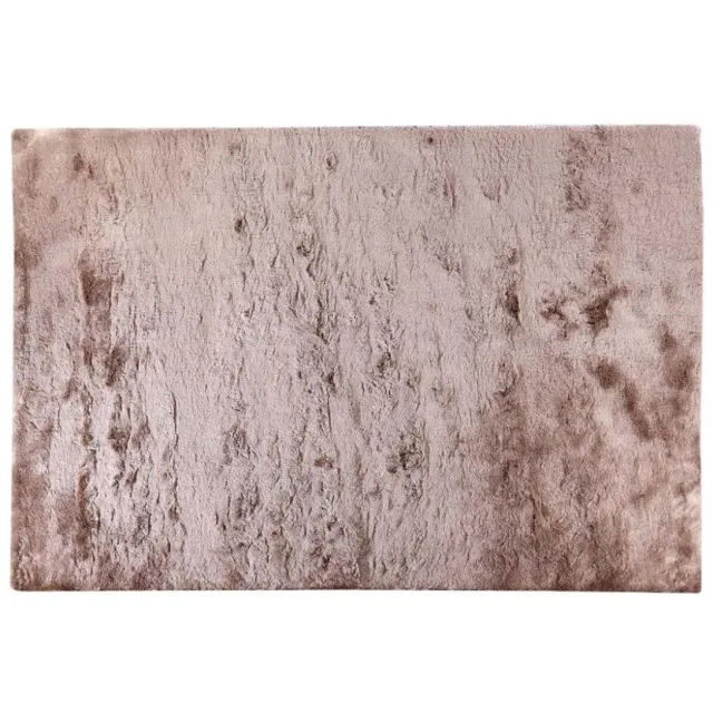 Vente-unique Ultrazacht hoogpolig shaggy vloerkleed - 160 x 230 cm - Taupe met beige weerschijn - DOLCE
