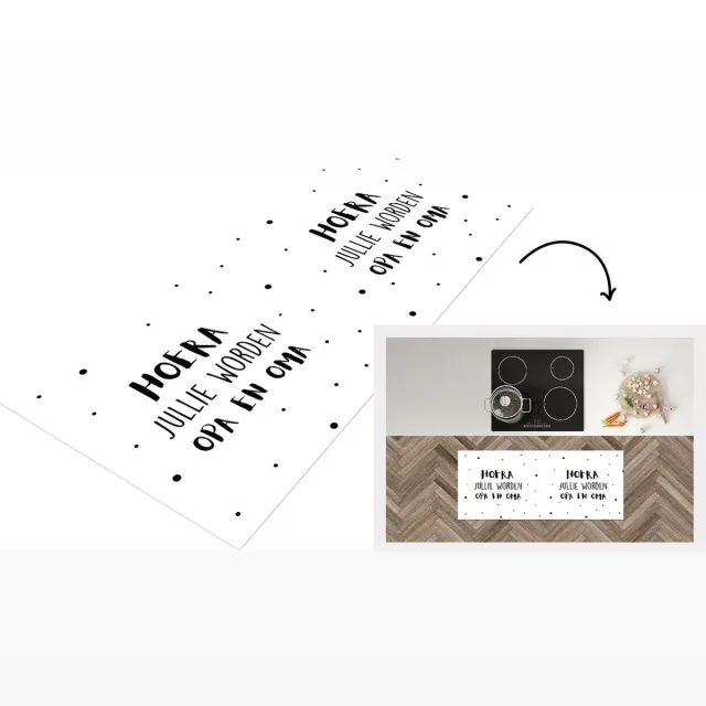 KitchenYeah Keukenloper - Loper keuken - Quotes - 'Hoera jullie worden opa en oma' - Spreuken - Keukenloper vinyl Multicolor