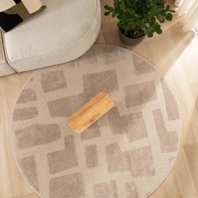 Nordic Weavers Rond vloerkleed Scandinavisch - Contour Stone beige 100