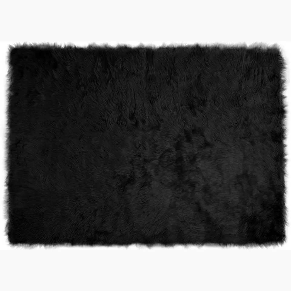 vidaXL Tapijt van imitatie TAFALLA Zwart 120 x 170 cm Polyester