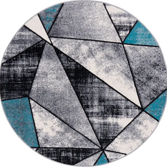 Pergamon Vloerkleed Designer Brilliant Magic Rond Blauw