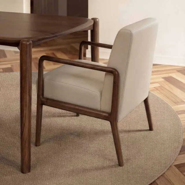 Ted Baker Croom rond laagpolig wollen vloerkleed beige
