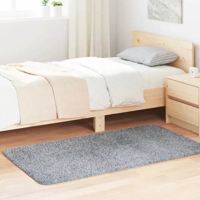 vidaXL Hoogpolig vloerkleed NAVARRA 80x150 cm polyester lichtgrijs grijs, foto 2
