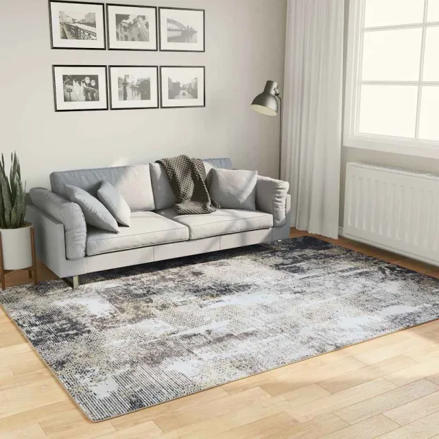 vidaXL Vloerkleed wasbaar 160x230 cm meerkleurig grijs, foto 2