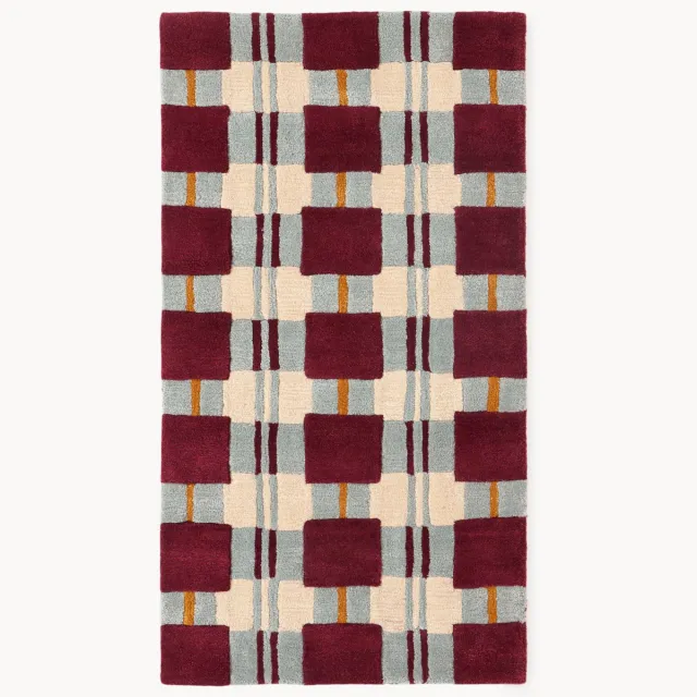 Westwing Collection Handgetuft wollen vloerkleed Kimi Kleurrijk, Rood