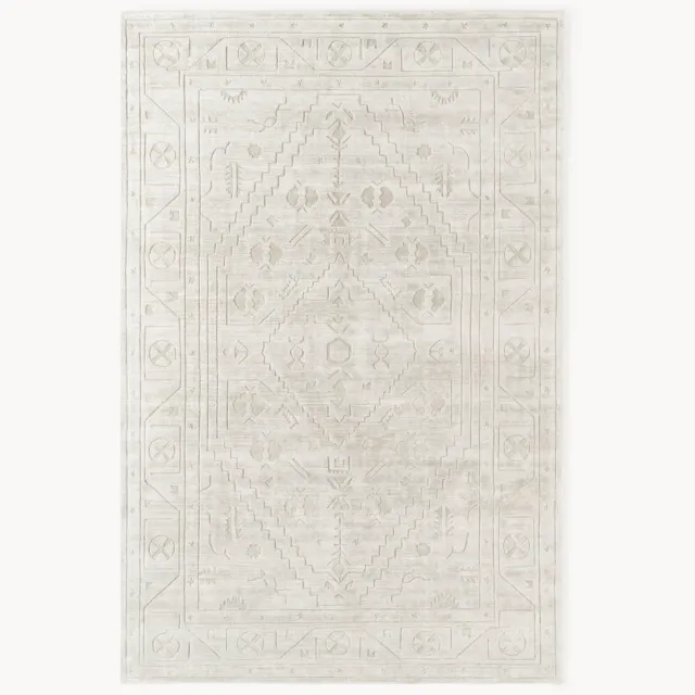 Westwing Collection Handgeweven viscose vloerkleed Shaila Grijs