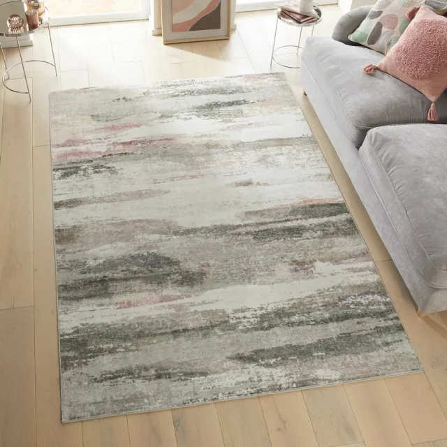 Concept Looms Liberty LIB111 Beige Vloerkleed - 120 x 180 cm - Veelkleurig - Rechthoekig - Polyester - Woonkamer, Eetkamer, Slaapkamer, Keuken - Abstract - Modern, Wasbaar