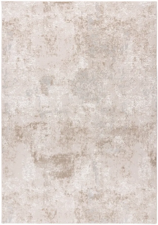 Padiro design laagpolig vloerkleed 120 x 170 cm - lichtbeige - modern abstract ontwerp - voor vloerverwarming - van polypropyleen, polyester en katoen