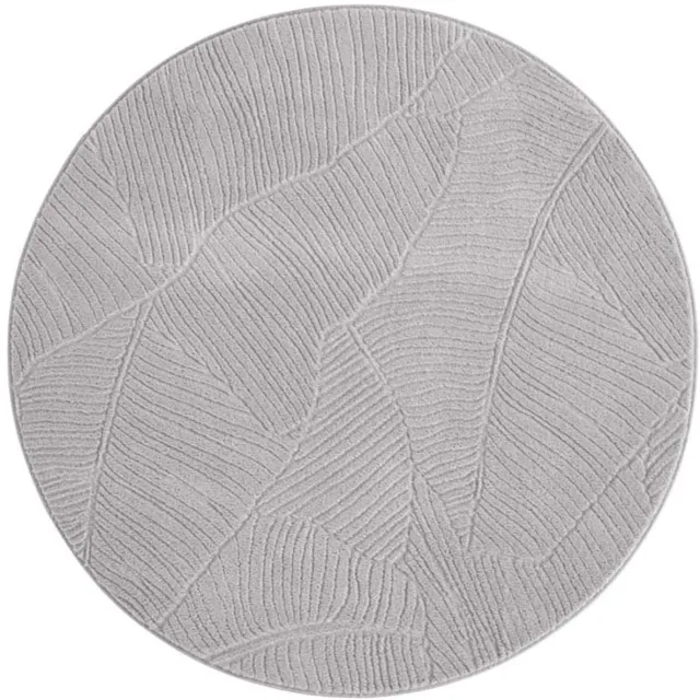 TrueWeave Rond zacht vloerkleed - Fuzz Leaf grijs 120
